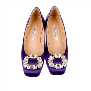 Deneve royal purple flats with a crystal embellished buckle. Euro size 38